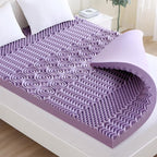 MUXHOMO 2 Inch 7-Zone Full Mattress Topper, Egg Crate Foam Mattress Topper Full Size for Back Pain, Lavender Cooling Gel Infused Bed Pad, CertiPUR-US and Oeko-TEX Certification (54"×75")