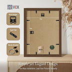 VCK 11x14 Picture Frame Set of 4 - Brown, Gallery-Quality Wood Poster Frames, 1.1-Inch Wide Border, Polished Plexiglass, Vertical or Horizontal Wall Display for Photo/Art/Prints, Brown
