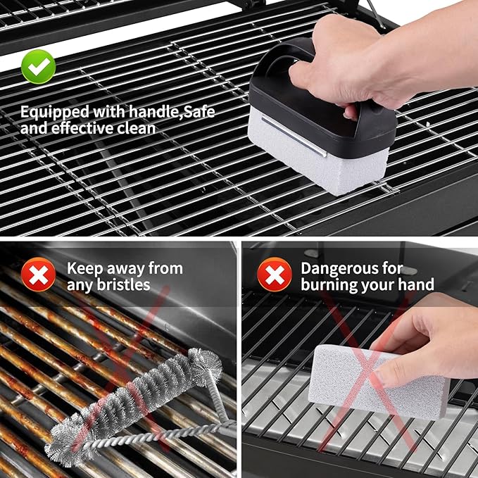 Griddle Cleaning Kit for Blackstone Accessories,Flat Top Grill Cleaning Kit Tools for Outdoor,Griddle Cleaner Brush Set with Grill Stone Cleaning Brick, Griddle Scraper&Scouring Pads