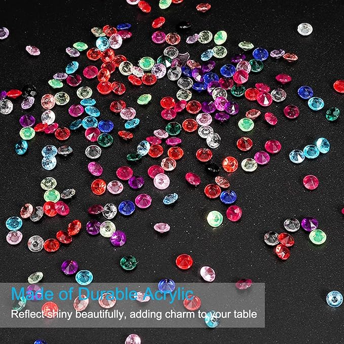 PATIKIL 10000 Pcs Wedding Table Scatter Confetti Crystals 4.5mm Acrylic Diamonds Vase Fillers Gems for Table Centerpiece Decorations Party Vase Beads, Mixed Colors