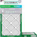Filterbuy 12x24x1 Air Filter MERV 8 Essential Dust & Allergy Defense (2-Pack), Electrostatic Pleated HVAC AC Furnace Filters Replacement, Made in USA (Actual Size: 11.50 x 23.50 x 0.75)