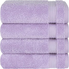 Cotton Paradise Hand Towels for Bathroom, 100% Cotton Turkish 4 Piece Hand Towel Set, Soft Absorbent Face Towels, Lilac Hand Towels