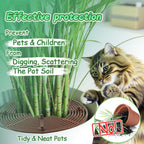 Plant Pot Cover, 3 Pack Planter Protectors Flower Pot Gird for Indoor Potted Soil Cover Round Plant Pot Protector from Animals Protect Plant Pad Cats Plant Soil Deterrent Diameter 11.8 Inch