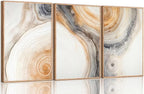 3 Pcs Beige Tree Rings Canvas Wall Art Modern Neutral Abstract Geome Nature Tree Ring Paintings Pictures Wall Decor Poster Print Artwork for Living Room Bedroom Office Home Decoration Unframed