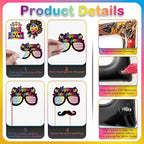 2026 New Year Photo Booth Inflatable Frame Kit, 30Pcs Fluorescent Color New Years Photo Booth Props with Inflatable Picture Frame for New Year Eve Party Selfie Props Supplies