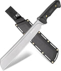 NedFoss 16" Survival Machete with Sheath, D2 Steel 0.22" Thick Full Tang Blade Machete Knife with Flat Grinding, Machete for Cutting Trees, for Yard Work, Clearing Brush with TPE Handle