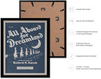 Poster Master All Aboard For Dreamland Poster - Retro Children's Lullaby Print - Story Book Art - Bunny Art - Rabbit Art - Aesthetic Art - Kid's Bedroom or Nursery Wall Decor, 8x10 Black Framed