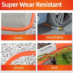SPECILITE Garden Water Hose 10 ft x 5/8 in, Heavy Duty Leader Pipe Extension, Flexible, Lightweight Kink-less,Hybrid Rubber, with 3/4" Brass Fittings, Orange