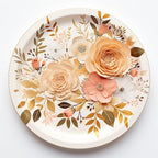 Boho Fall Plates and Napkins Sets, Floral Paper Plates Supplies Serves 50 for Boho Birthday Party Decorations,150PCS
