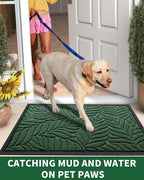 Yimobra Front Door Mat Outdoor Indoor, 47x32 All-Season Waterproof Welcome Mat, All-Weather Outside Entrance Mat, Non-Slip Patio Porch Doormat, Low Profile, Fade Resistant, Green