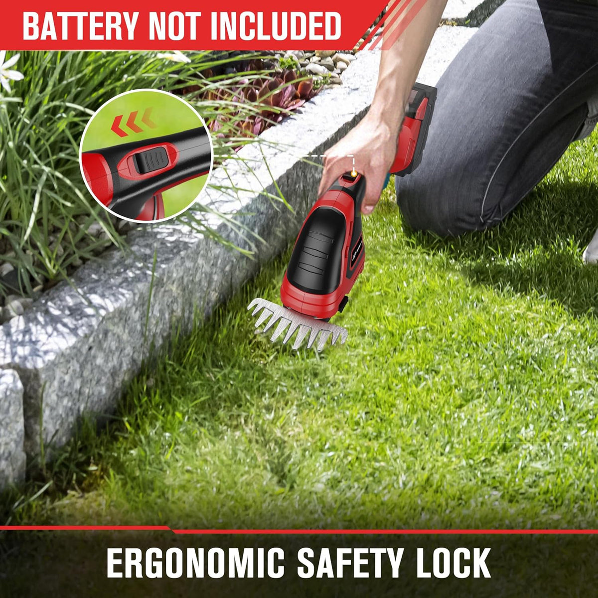 Cordless Hedge Trimmer Compatible with Milwaukee M18 Battery (Battery not Included), Electric Hedge Trimmer Cordless Grass Trimmers, Bush Trimmers Grass Shears Handheld for Yard,Garden