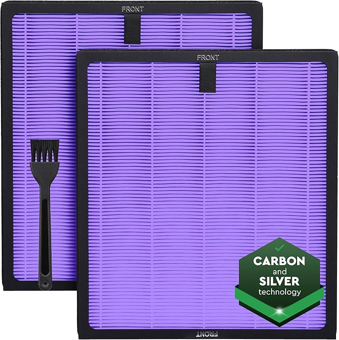 2 Pack Purple HY4866 Air Purifier Replacement Filters – Compatible with MORENTO HY4866, WESTHEY HY4866, YIOU M1 – Multi-Layer True HEPA Filters for Consistent Home Filtration