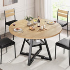 42'' Round Dining Table for 4,Kitchen Dining Room Circle Dinner Pedestal Table,Space Saving Wood Kitchen & Dining Room Furniture (Natual Wood, 42In)