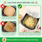 Air Fryer Disposable Paper Liners - 150Pcs 8In Square Parchment Paper Non-Stick Airfryer Basket Liners for Steamer Microwave Oven, Deep Fryer Parts & Accessories