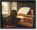 Poster Master Vintage Portrait of Extraordinary Musical Dog - Retro Print - Puppy and Piano Art - Animal Lover - Living Room or Office Decor - 11x14 UNFRAMED Wall Art