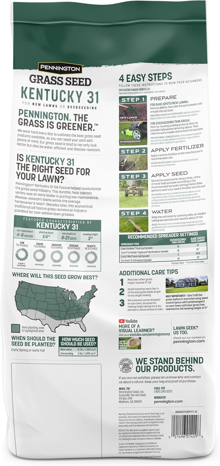 Pennington Kentucky 31 Tall Fescue Penkoted Grass Seed 7 lb