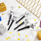 Skylety 18 Pcs Party Blower Noisemakers Party Squawkers Blowouts Whistles Fringed Noise Maker Musical Blowouts for Birthday Supplies(Black and Silver)