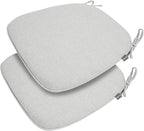 FUNHOME Outdoor Chair Cushions Set of 2,Patio Seat Cushion 17"x16"x2",U-Shaped Dining Chair Cushion 17 by 16 Inch,Water Resistant,Fade-Resistant Chair Pads for Kitchen Garden Furniture(Cloud Gray)