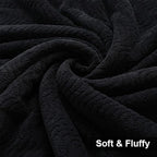 Ultra Soft 8 Piece Textured Bath Towel Set for Bathroom Shower Pool, Kitchen, Quick Dry, Lightweight Highly Absorbent - 2 Oversized Bath Towel Sheets, 2 Hand Towels, 4 Washcloths - Black