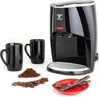 Moss & Stone Mini Drip Coffee Maker with Mug (5 oz Mugs), Small Coffee Pot With 2 Coffee Cups, Mini Coffee Maker (2 Drip & 2 Mug)