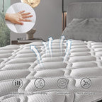 Full Size Mattress, 12 Inch Hybrid Mattress in a Box with Individual Pocket Spring, Gel Memory Foam and Euro Top, Medium Firm Feel with Motion Isolation, Pressure Relief, Edge Support, Black
