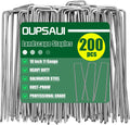10 Inch 11 Gauge Galvanized Landscape Staples Stakes for Decoration, 25/100/200pcs Garden Metal Stakes for Weed Barrier Fabric, Fence Stakes, Tent Stakes (10in, 200pcs)