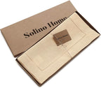 Solino Home Linen Beige Table Runner 72 Inches Long - 100% Pure Linen Hemstitch Table Runner 14 x 72 Inch for Dresser, Dining, Fall, Autumn, Halloween, Thanksgiving, Christmas - Classic Hemstitch