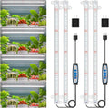 Wiaxulay LED Grow Light Strips, 6000K Full Spectrum Sunlike Growing Lamp with 6/12/16H Timer, 5 Dimmable Levels for Hydroponics, Succulent, Plant Shelf, 2 Pack