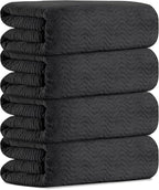 Black Bathroom Towels Set Of 4, 35x70 Inches Oversized Bath Towels Extra Large Microfiber Shower Towels Textured Ultra Soft Absorbent Quick Dry Towel Bath Sheets Towels For Adults Bathroom Hotel Spa