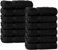 Chakir Turkish Linens Premium Cotton Absorbent Turkish Towels (Washcloths - 12 Piece, Black)
