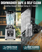 WantJoin Commercial Blender - 136 Oz Large Capacity Professional Blender Heavy Duty w/Pure Copper Motor,Dishwasher safe, 8-Blade Combo, 18800 RPM, Multi Speeds, Smoothie Blenders for Juice