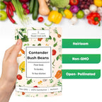 Woods Creek Seeds: Contender Bush Bean Seeds for Planting - Non-GMO Green Bean Seeds for Planting - Tender Stringless Variety - USA Grown Heirloom Bush Beans Vegetable Seed for Outdoors and Indoors