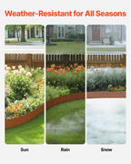 VEVOR Steel Landscape Edging, 6 Packs 40 x 8 in Weather-Resistant & Pre-Rust Metal Landscape Edging, Bendable Garden Edging Border, Lawn Edging for Flower Bed Yard Pathway Divider
