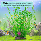Hamiledyi Aquarium Plastic Plants Aquarium Decor Artificial Fish Tank Plants,Tall Fish Tank Decorations, Extra Large Aquarium Plant 20.4-inch Tall,1PCS
