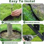 4 in Tall Landscape Edging, 100FT Plastic Garden Border Edging with 120 Anchoring Spikes, Landscape Edging Kit for Garden, Flower Beds and Lawn (Black, 4In x 100FT)