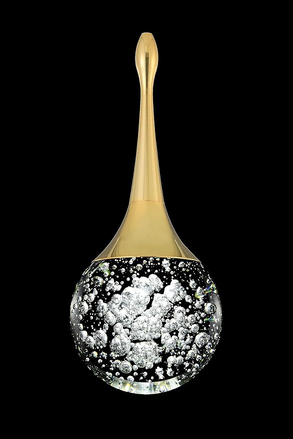 Flashing God Gold 1 Light Teardrop Crystal Pendant Lighting,Integrated Pendant Light with Crystal Bubble for Kitchen Island Globe Fixtures, Chromed Finished 2700k 4500k 6000k