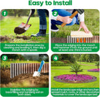 Corrugated Metal Garden Edging, Sturdy Tall Landscape Edging Borders, Perfect DIY for Flower Beds, Lawn and Pathway,Tree Surrounds,Paver Edges (Pre-Rusted, 10"×20FT)