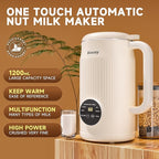 Nut Milk Maker Machine, Automatic Nut Milk Maker Almond Homemade Milk, Plant-Based Milk Almond Milk Maker, 40oz Soy Milk Maker Delay Start/Self Clean/Boil Water/Keep Warm (White)