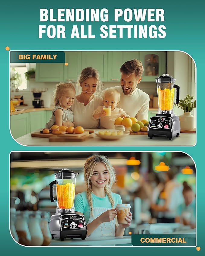 WantJoin Smoothie Blender 1800W Powerful Blenders for Kitchen 68 Oz Large Capacity and BPA-Free Containers with To-Go Cup Countertop Blender for Smoothies, Ice Crushing & Frozen Drinks