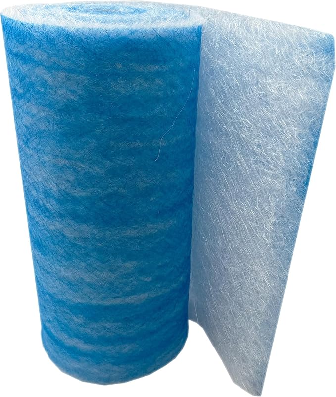 Paint Booth Exhaust Fiberglass Filter Roll, Blue/White Paint Arrestor for Spray Booth (25" x 200ft)