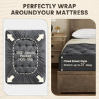 QUIETSEA Reversible Twin Mattress Topper Egg Crate Memory Foam Mattress Topper, Bamboo Viscose Mattress Pad Twin, Noiseless Waterproof Mattress Cover with Deep Pocket up to 21" (39" x 75", Grey)