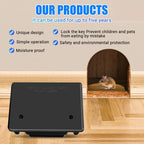 Qualirey 2 Pack Rat Bait Stations Large Rodent with Key Reusable Mouse Stations Mice Blocks Heavy Duty Boxes for Outdoor Rodents Mice Blocks, Bait Not Included, Black (9.8 x 7.5 x 3.9 Inches)