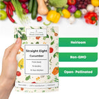 Woods Creek Seeds: Straight Eight Cucumber Seed for Planting - Over 90 Heirloom Seed Pack - Non-GMO Pickling Cucumber Seeds for Planting Indoors or Outdoors