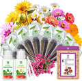 Flower Seed Pods for All Hydroponics Growing System, 8 Pods with 600+ Seeds of Marigold, Zinnia, Cosmos, Dwarf Sunflower, Morning Glory and Daisy