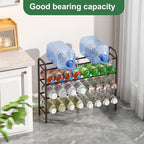 Metal Shoe Rack, Expandable Metal Shoe Rack for Closet, Entryway & Hallway (Brown, 4-Tier_Long)