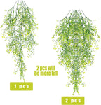 RECUTMS Artificial Plants Fake Hanging Plants for Outside Ivy Plant for Outdoor UV Resistant for Wall Indoor Hanging Baskets Wedding Garland Decor 4 Pack(Yellow 4P)