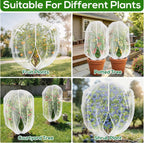 2 Pack Fruit Tree Netting Covers with Zipper & Drawstring – Ultra Fine Mesh Plant Protection Bags for Birds, Deer, Bugs & Garden Pests, 4 x 5 FT