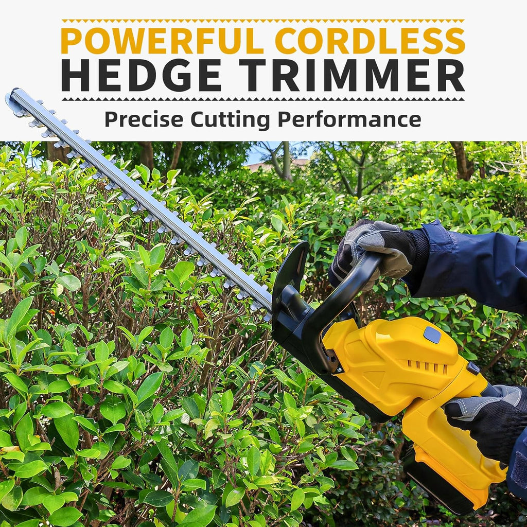 Cordless Hedge Trimmer with Rotatable Handle for Dewalt 20V Battery, 52cm Brushless Motor Trimmers Battery Powered, Electric Hedge Trimmer Bush Trimmers for Garden, Yard(Battery Not Included)