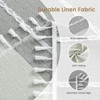 puredown® Rustic Square Tablecloth, Waterproof Cotton Linen Tablecloth with Tassel, Wrinkle Free Farmhouse Table Cloths for Kitchen Dining Outdoor, 55"x55",4 Seats, Gray