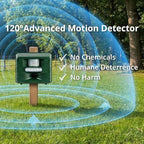 Aspectek Yard Sentinel Ultrasonic Repeller for Deer, Raccoons, Squirrel, Bird, Outdoor Animal Repellent for Yard, Garden, Farm, Patio, Waterproof, Adjustable, Motion Sensor, Nighttime Strobe Light